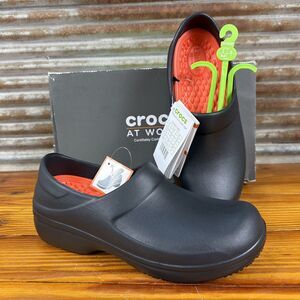 Crocs Neria Pro II Literide Clog Women's- Size 9 Black Work Shoes Slip Resistant